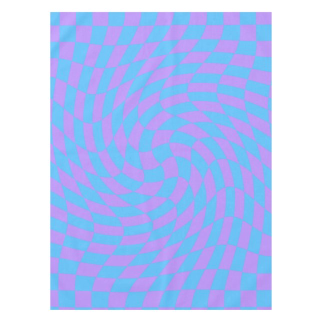 Nappe Bleu tendance & Lavande violet À damiers Motif (Devant)