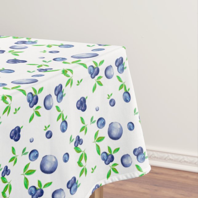 Nappe Bleuets, aquarelle bleuté, art des fruits  (In Situ)