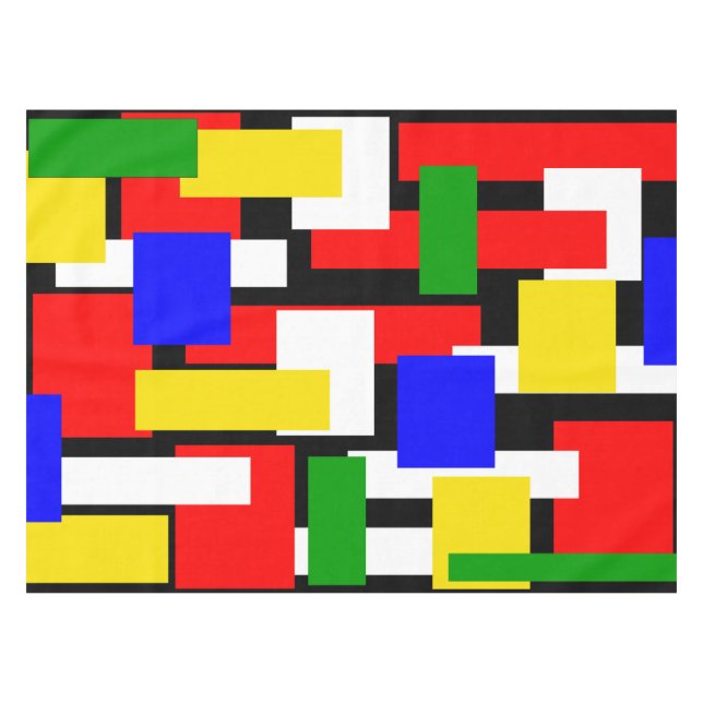 Nappe Blocs rouge, jaune, noir, bleu et vert (Devant (Horizontal))
