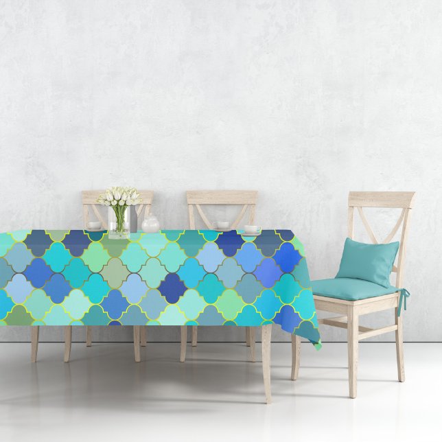 Nappe Blue Aqua Moroccan Mosaic (Blue Aqua Moroccan Mosaic Tablecloth
)