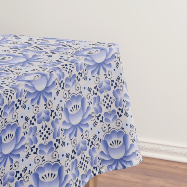 Nappe Blue Lilly Tablecloth (In Situ)