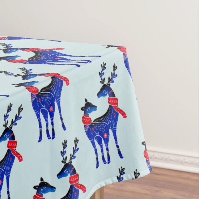 Nappe Blue Nordic Reindeer Pair Motif (In Situ)
