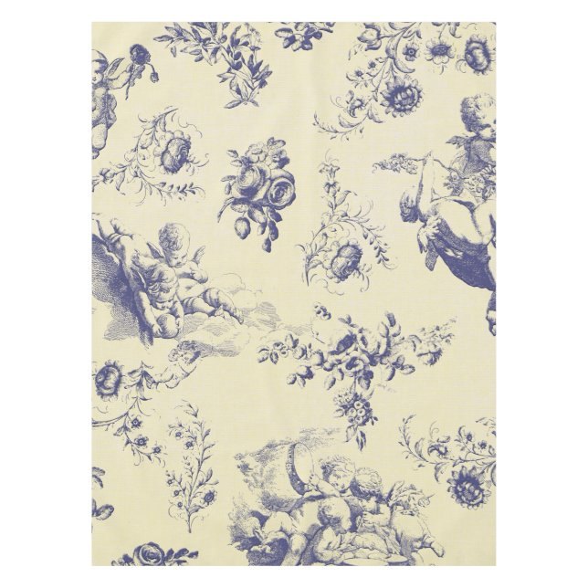 Nappe Blue Toile France Pays Cherub Motif (Devant)
