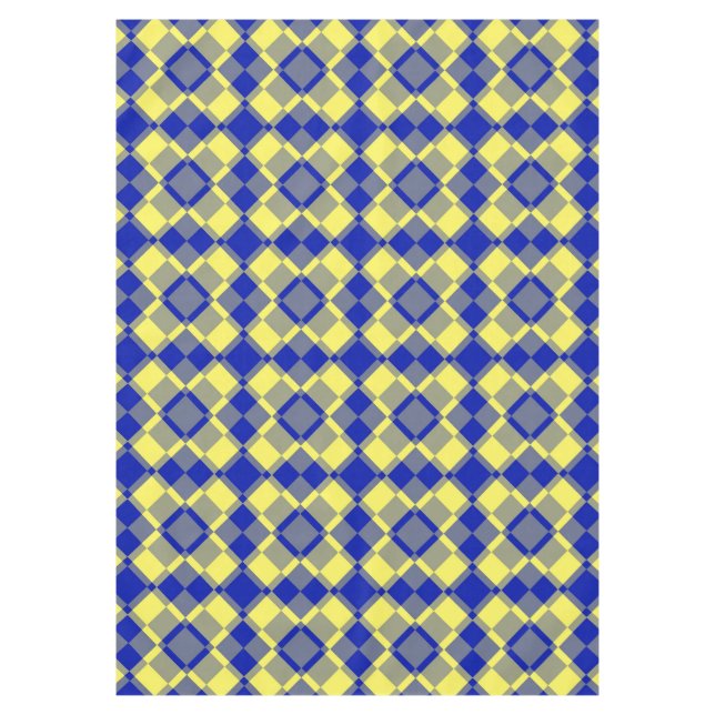 Nappe Blue Yellow Checker Argyle Pattern (Devant)