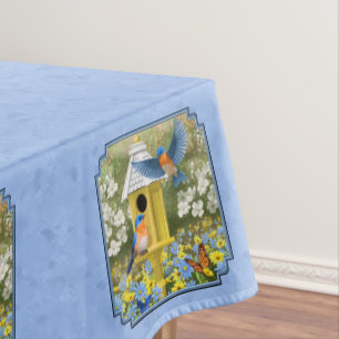 Nappe Bluebirds et Hexagon Birdhouse Blue
