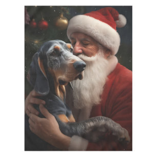 Nappe Bluetick Coonhound avec le Père Noël Noël
