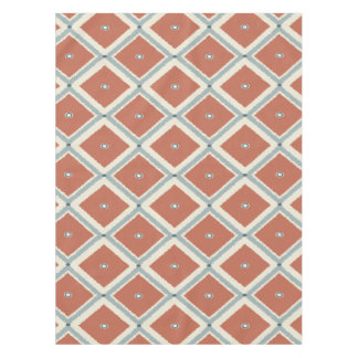Nappe Boho Chic Terracotta et Indigo Géométrique Ikat Pa