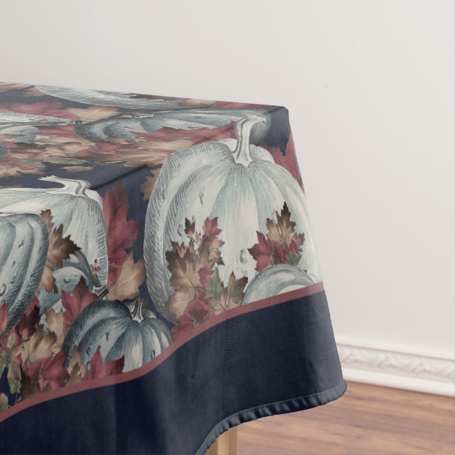 Nappe Boho Thanksgiving Fall Blue Watercolor Citrouille (In Situ)