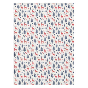Nappe Bois de cerfs rouges et bleus scandinaves