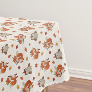 Nappe Bois de renards et de hiboux pour l'anniversaire d