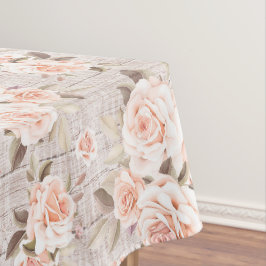 Nappe Bois rustique et Roses Vintages Chic de shabby rom