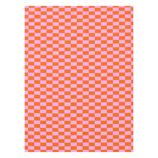 Nappe Bold Pink Orange Modern Geometric Check Pattern (Devant)