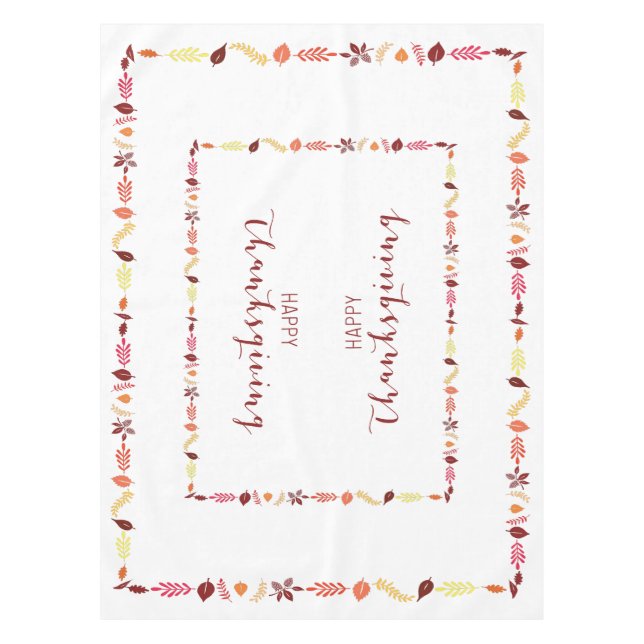 Nappe Bon thanksgiving Table Tissu Feuilles automnales (Devant)