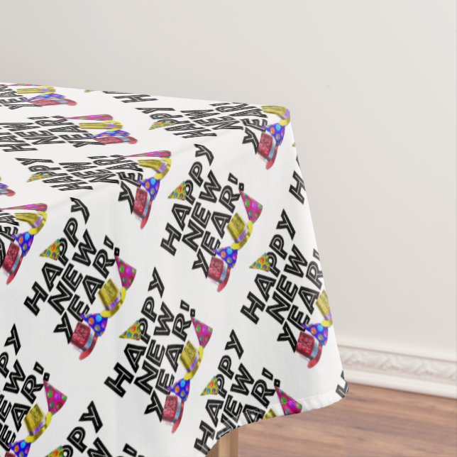 Nappe Bonne année - Texte noir avec Casquettes de parti (In Situ)
