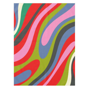 Nappe Boucles ondulées Multicolor Rétro Abstrait Maximal
