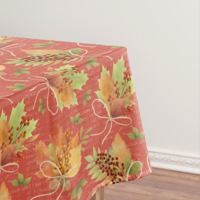 Nappe Bouquet de feuilles d'automne - Rouge (In Situ)