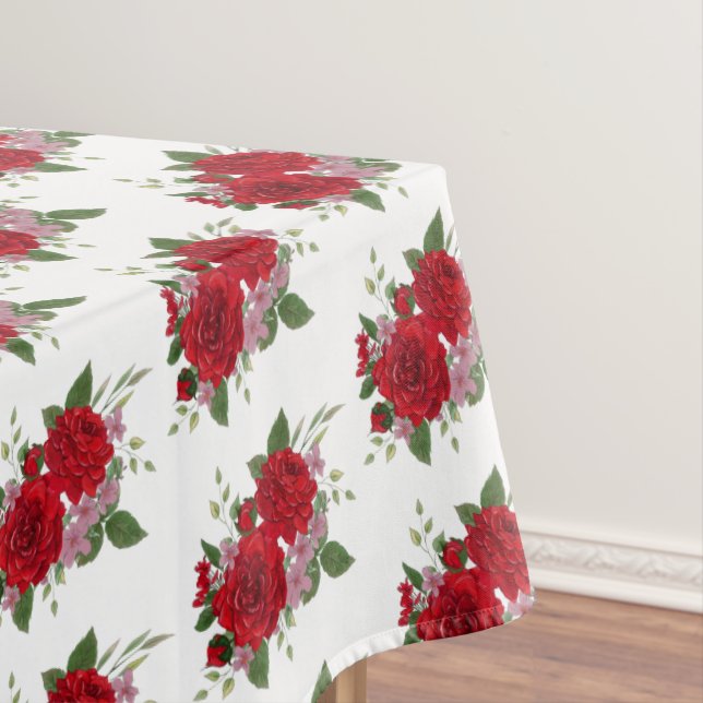 Nappe Bouquet de fleurs rétro, Roses rouges (In Situ)