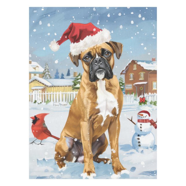 Nappe Boxer Chien Winter Wonderland Noël Joie (Devant)