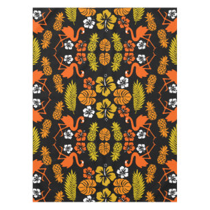 Nappe Bright Orange Floral Tropical Motif
