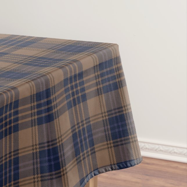 Nappe Brown bleu Tartan Plaid Rustique Motif (In Situ)