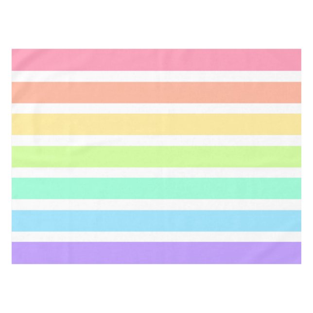 Nappe Bubblegum arc-en-ciel et bandes blanches (Devant (Horizontal))