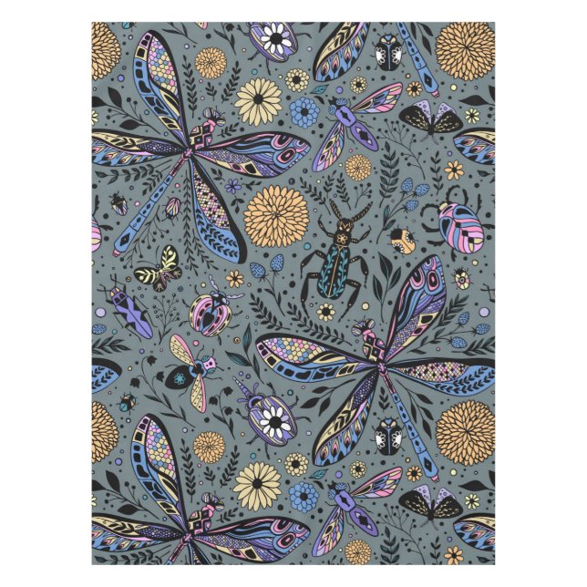 Nappe Bugs de Doodle sur le gris de latte (Devant)