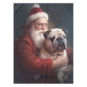 Nappe Bulldog avec Noël Festif du Père Noël