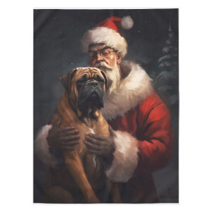 Nappe Bullmastiff avec Noël Festif du Père Noël
