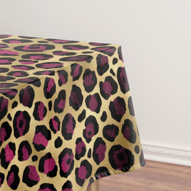 Nappe Burgundy et Gold Leopard Series Design 2 (In Situ)