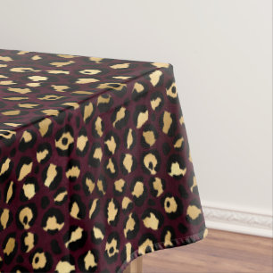 Nappe Burgundy et Gold Leopard Series Design 8