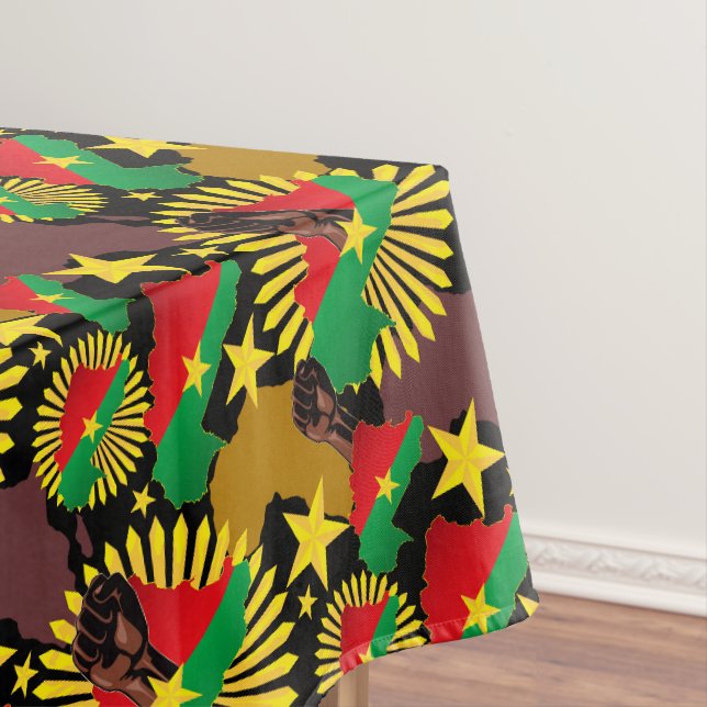 Nappe Burkina Faso Carte, drapeau et première révolution (In Situ)