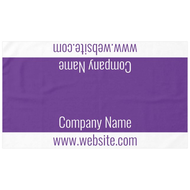 Nappe Business Royal Purple et White Text Modèle (Devant (Horizontal))