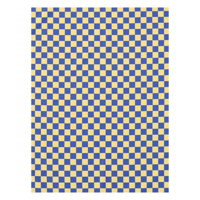 Nappe Butter yellow and blue checkered board pattern (Devant)