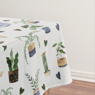 Nappe Cactus Succulents et Plante pointillé Motif Boho