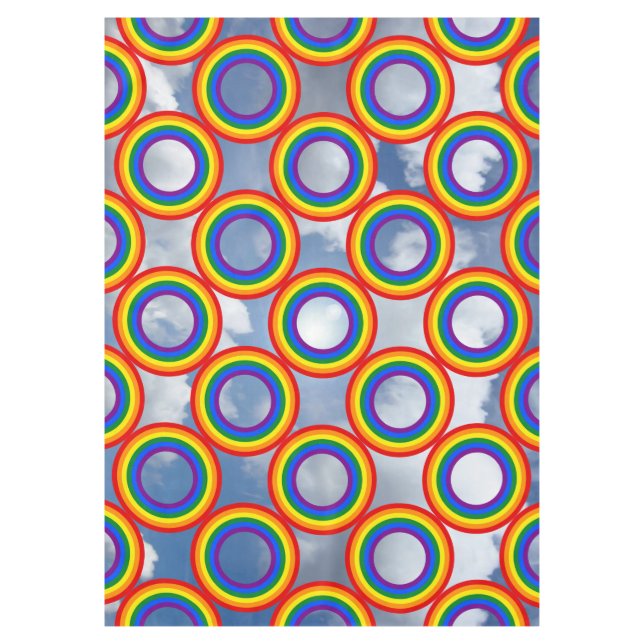 Nappe Cadre Rond Arc en ciel + vos images (Devant)