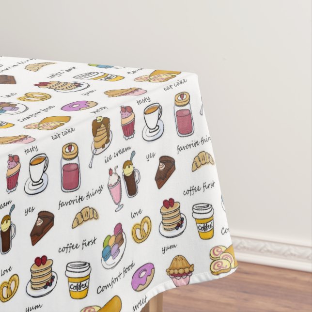 Nappe Café et nourriture de réconfort Motif illustré (In Situ)