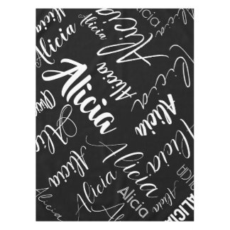 Nappe Calligraphie Nom du script Art Black White Modern