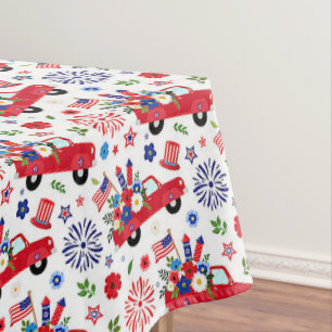 Nappe camion patriotique et motif de feux d'artifice