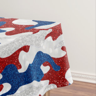 Nappe Camo américain du 4 juillet pailleté