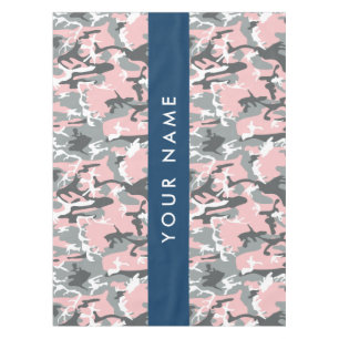 Nappe Camouflage rose et gris Votre nom Personnalisez