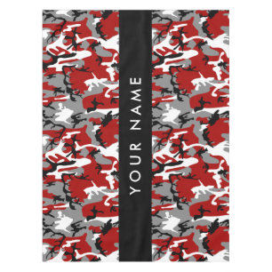 Nappe Camouflage rouge et gris Votre nom Personnaliser