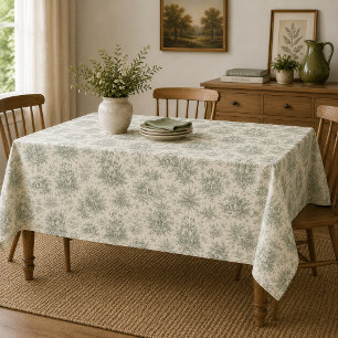 Nappe Campagne française romantique Toile en vert sauge