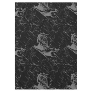 Nappe Capricorne Constellation Hevelius 1690 sur Noir