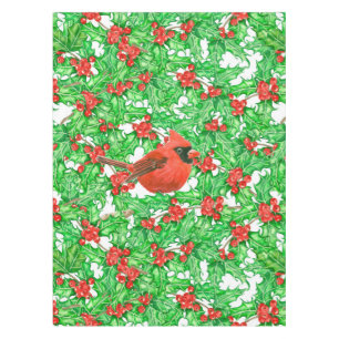 Nappe Cardinal et motif d'aquarelle de baie sainte