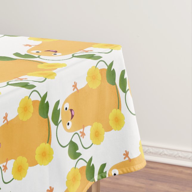 Nappe Caricature citrouille gourde en beuret joyeux (In Situ)