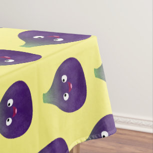 Nappe Caricature de fruits mauve joyeux aux figues
