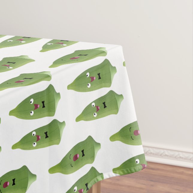 Nappe Caricature de légumes de l'okra chantante mignonne (In Situ)