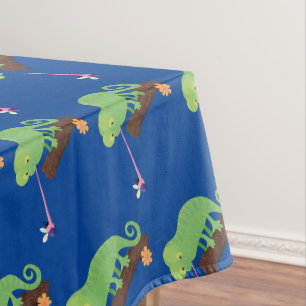 Nappe Caricature de lézard de caméléon vert joyeux