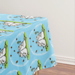 Nappe Caricature de moutons mignons amis et papillons