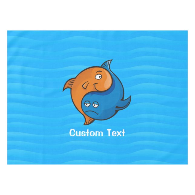 Nappe Caricature de poisson Yin Yang (Devant (Horizontal))